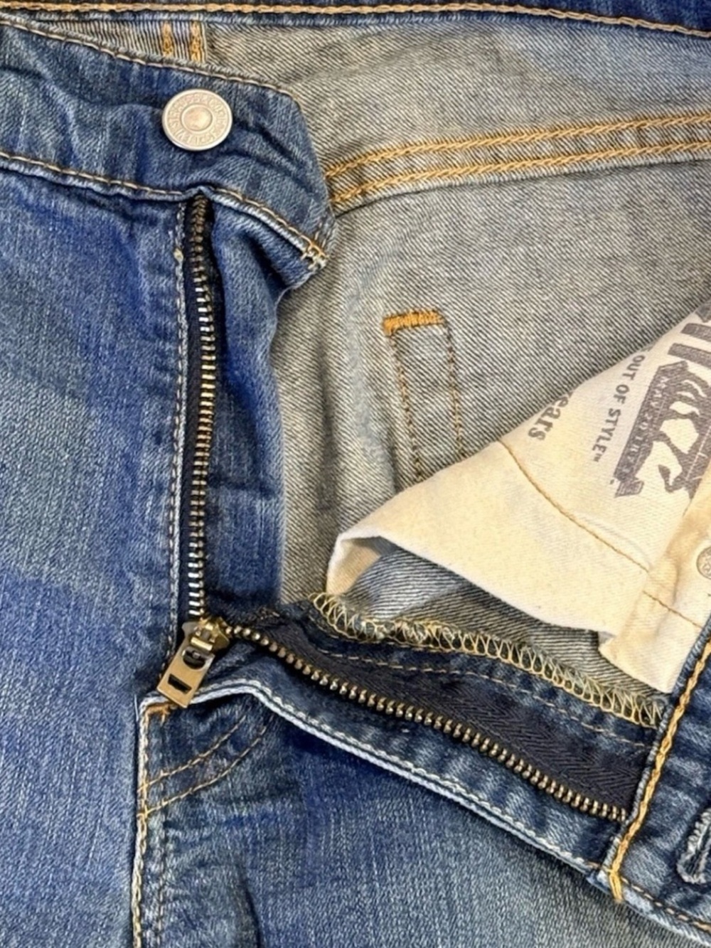 Levi's 513 Slim Straight Jeans W29 L32 Medium Wash Blue Men - Picture 5 of 11